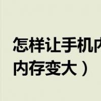 怎样让手机内存变大开发者模式（怎样让手机内存变大）