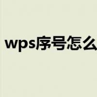 wps序号怎么自动排序（序号怎么自动排序）