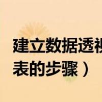 建立数据透视表的步骤是什么（建立数据透视表的步骤）