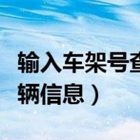 输入车架号查车辆信息准吗（输入车架号查车辆信息）