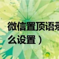 微信置顶语录怎么设置苹果（微信置顶语录怎么设置）
