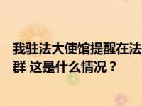 我驻法大使馆提醒在法中国公民注意人身安全，远离示威人群 这是什么情况？