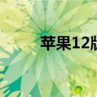 苹果12版本系统（苹果12 4系统）