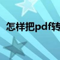 怎样把pdf转换成word文档格式（怎样把）