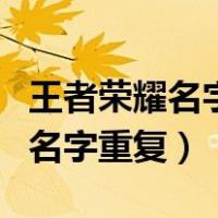王者荣耀名字重复怎么办空白代码（王者荣耀名字重复）