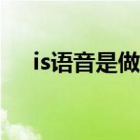 is语音是做什么的（is语音是干什么的）