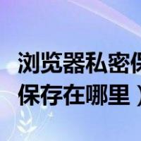 浏览器私密保存在哪里可以找到（浏览器私密保存在哪里）