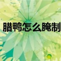 腊鸭怎么腌制可以用料酒吗（腊鸭怎么腌制）