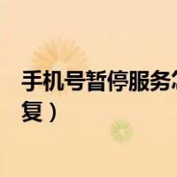 手机号暂停服务怎么恢复不是欠费（手机号暂停服务怎么恢复）