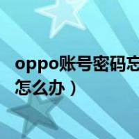 oppo账号密码忘了怎么办手机被偷了（oppo账号密码忘了怎么办）