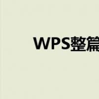 WPS整篇文章段前分页（段前分页）
