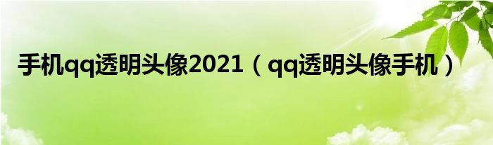 手机qq透明头像2021（qq透明头像手机）