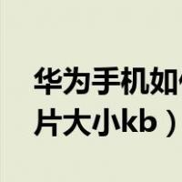 华为手机如何调整照片大小kb（如何调整照片大小kb）