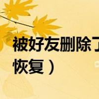 被好友删除了怎么找回来（被好友删除了怎么恢复）
