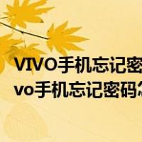 VIVO手机忘记密码怎么解锁清除数据了为什么还要秘密（vivo手机忘记密码怎么解锁）