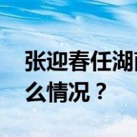 张迎春任湖南省人民政府常务副省长 这是什么情况？