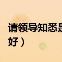 请领导知悉是什么意思（请领导知悉用什么词好）