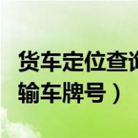 货车定位查询输车牌号怎么改（货车定位查询输车牌号）