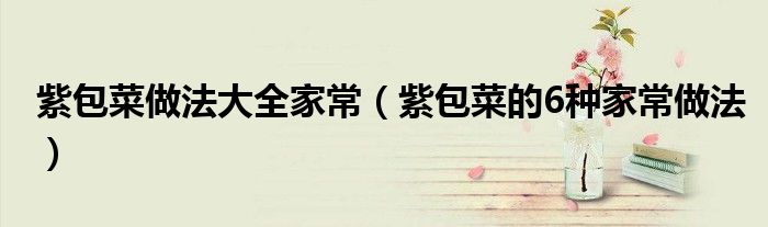 紫包菜做法大全家常（紫包菜的6种家常做法）
