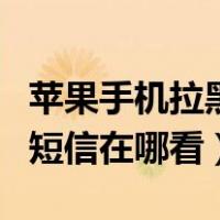 苹果手机拉黑的短信哪里可以看（苹果拉黑的短信在哪看）