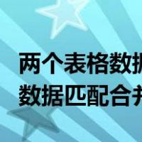 两个表格数据匹配合并excel2010（两个表格数据匹配合并）