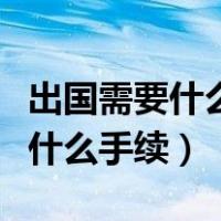 出国需要什么手续和证件怎么办理（出国需要什么手续）