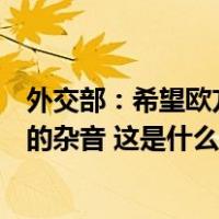 外交部：希望欧方倾听理性声音，抵制泛政治化、泛安全化的杂音 这是什么情况？