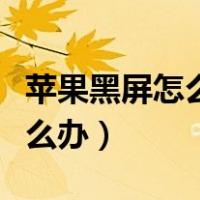 苹果黑屏怎么办开不了机有声音（苹果黑屏怎么办）