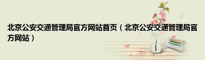 北京公安交通管理局官方网站首页（北京公安交通管理局官方网站）