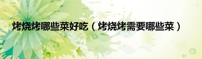 烤烧烤哪些菜好吃（烤烧烤需要哪些菜）