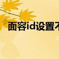 面容id设置不了怎么办（面容id设置不了）