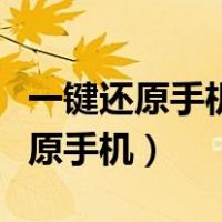 一键还原手机恢复出厂设置步骤（怎么一键还原手机）