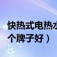 快热式电热水龙头哪个牌子好（电热水龙头哪个牌子好）
