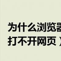 为什么浏览器打不开网页手机（为什么浏览器打不开网页）