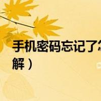 手机密码忘记了怎么解锁不丢失数据（手机密码忘记了怎么解）