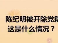 陈纪明被开除党籍：用人一句话，花钱一支笔 这是什么情况？