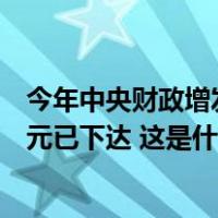今年中央财政增发1万亿元国债，首批国债资金预算2379亿元已下达 这是什么情况？