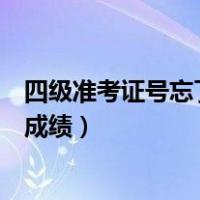 四级准考证号忘了怎么查询成绩（四级准考证号忘了怎么查成绩）