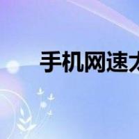 手机网速太慢怎么办（手机网速太慢）