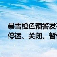 暴雪橙色预警发布，局地积雪或超20厘米！多地紧急通知：停运、关闭、暂停开放 这是什么情况？