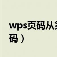 wps页码从第三页开始为1怎么设置（wps页码）