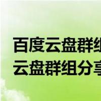 百度云盘群组分享链接实时更新群组吧（百度云盘群组分享）