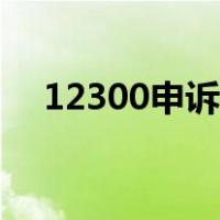 12300申诉网站（12300申诉中心官网）