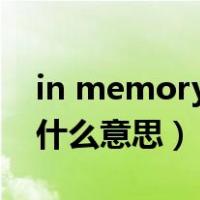 in memory of啥意思（out of memory是什么意思）