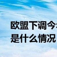 欧盟下调今年欧盟及欧元区经济增长预期 这是什么情况？