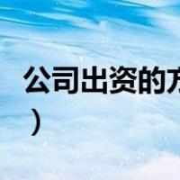 公司出资的方式有哪些（公司出资方式有哪些）