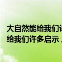大自然能给我们许多启示 成熟的稻穗低着头仿写（大自然能给我们许多启示 成熟的稻穗低着头 那是在启示我们要）