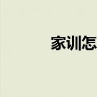 家训怎么写范本（家训怎么写）