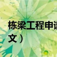 栋梁工程申请书范文400（栋梁工程申请书范文）