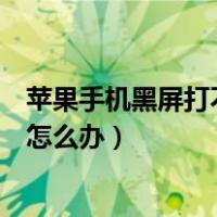 苹果手机黑屏打不开怎么办但没关机（苹果手机黑屏打不开怎么办）